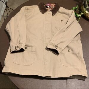Denim&Co Tan Jacket with Brown Collar